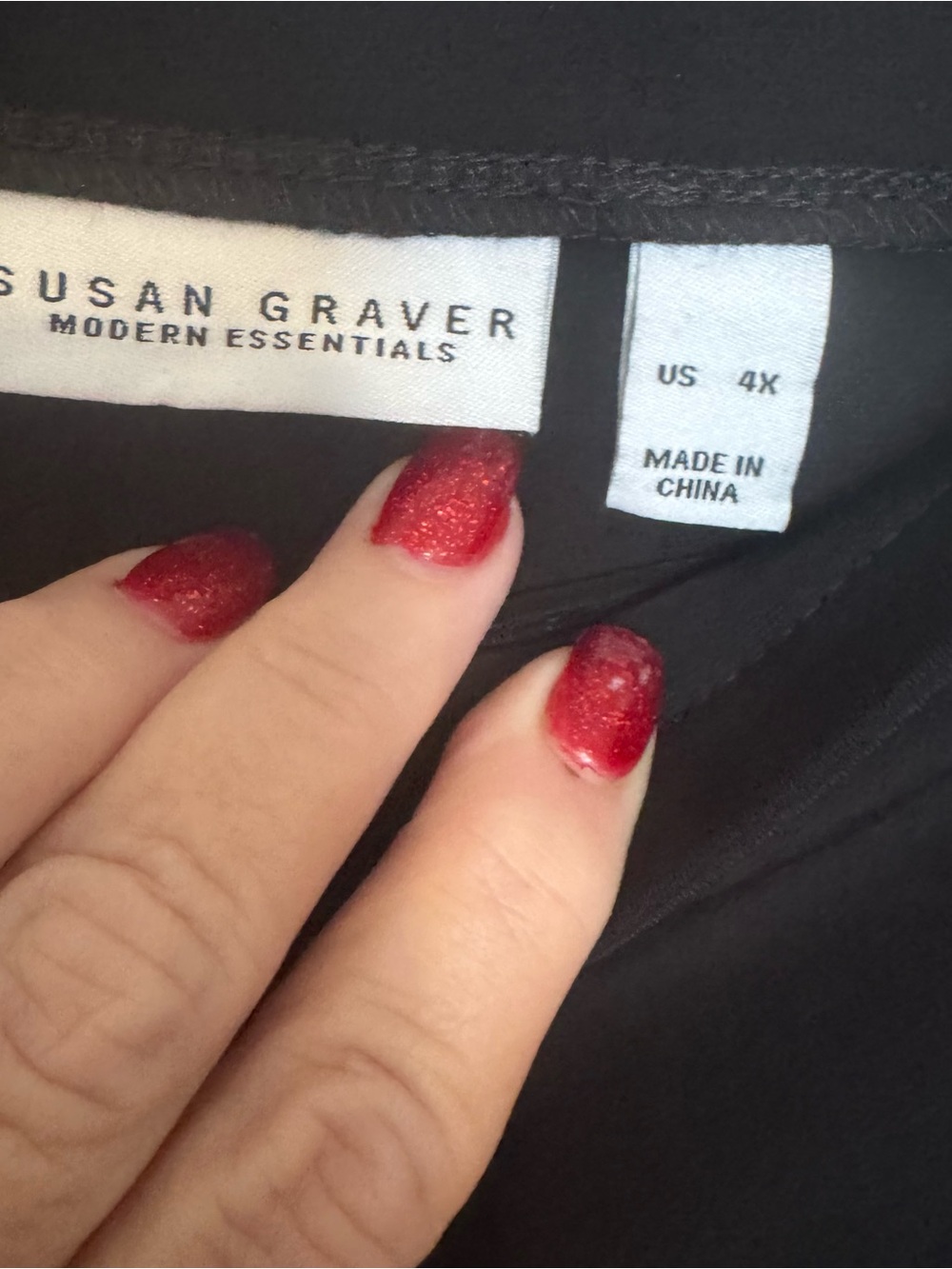 Susan Graver Black Midi Pull-On Skirt PLUS SIZE: 4X      #V - Picture 3 of 4